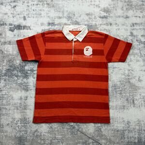 Authentic Bape 2000's Striped Polo Shirt M
